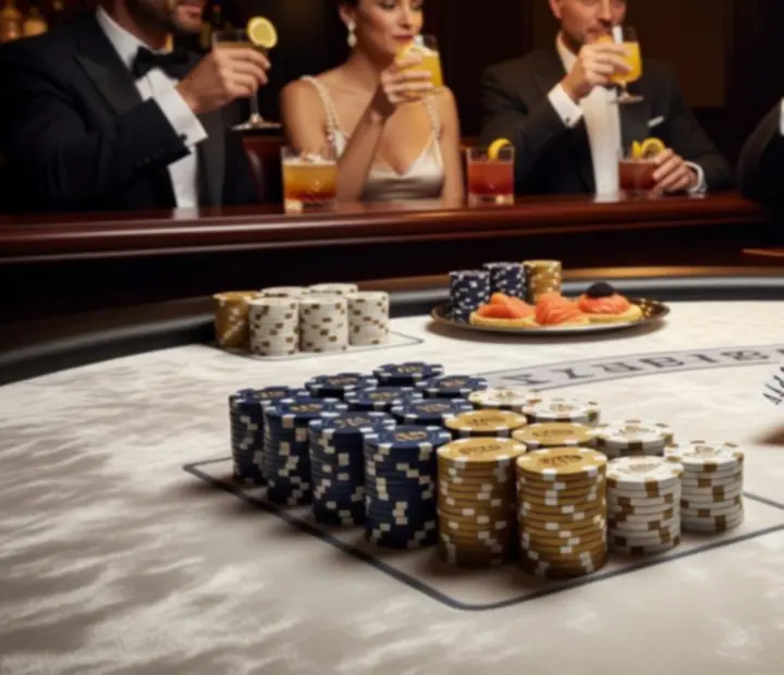 Déroulement d'une soirée poker en restaurant avec cocktail et table de jeu