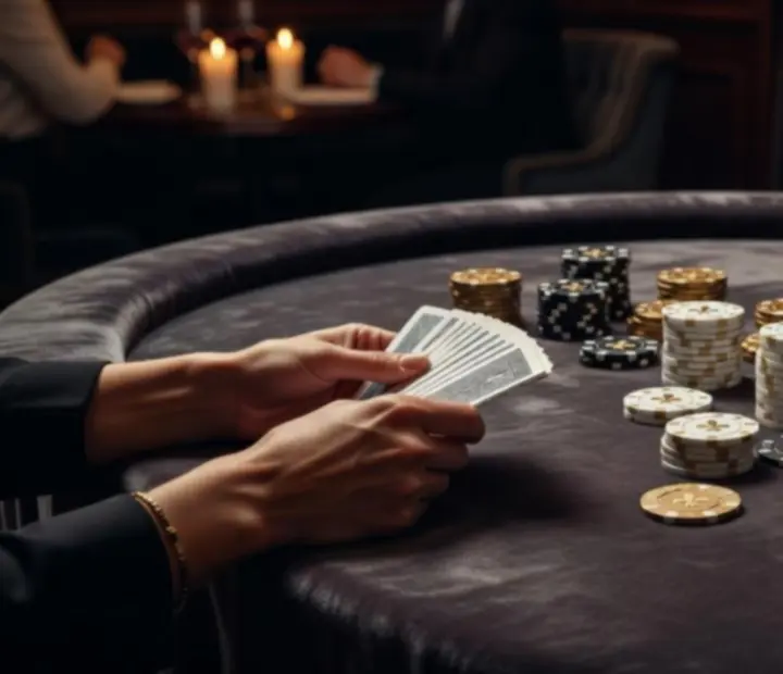 Table de poker et dîner bistronomique dans un restaurant élégant